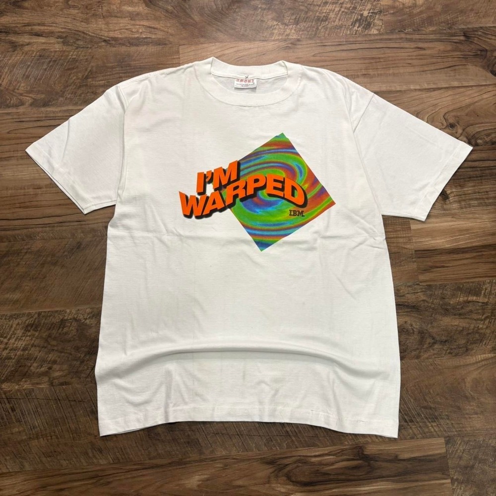 Vintage Y2K IBM I'm Warped Tech Tee 1990s single‑stitch